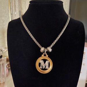 💕BRIGHTON NECKLACE WITH M INITIAL AND WHITE STONES💕